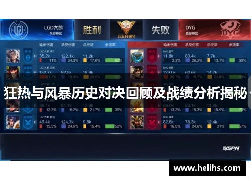 狂热与风暴历史对决回顾及战绩分析揭秘